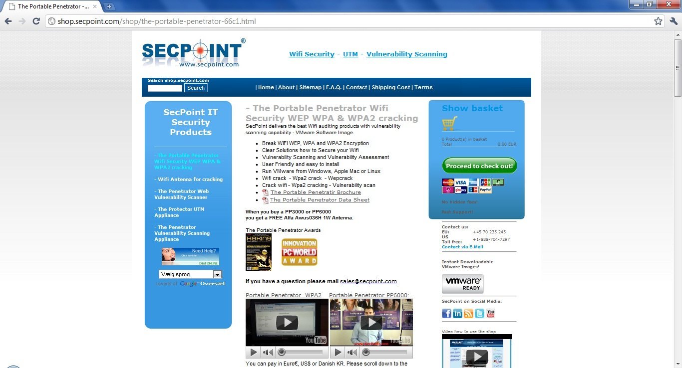 ... Security - Vulnerability Scanning - Wpa cracking SecPoint Web Shop
